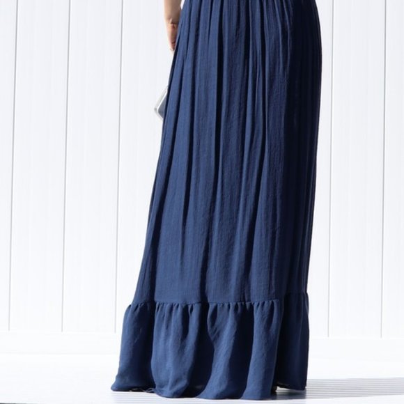 NAVY OFF THE SHOULDER MAXI - Picture 2 of 3